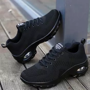 Новая обувь Four Seasons, спортивная обувь для отдыха, женская обувь с подушками, летающая женская спортивная обувь 35-42 # 35 чёрный