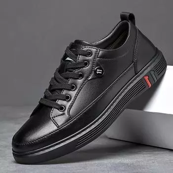 Новая повседневная обувь для мужчин, прогулочная обувь на плоской платформе 38 чёрный