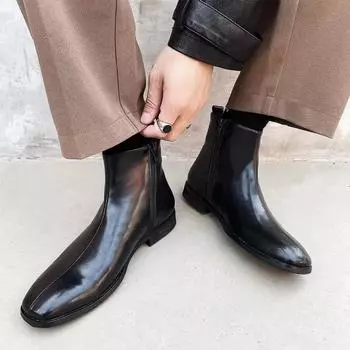 Новая обувь ручной работы, женские роскошные английские ботинки челси на платформе, мужские модные высокие короткие ботинки 38