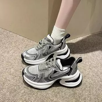 Новая обувь высокого качества для женщин, женская вулканизированная обувь на шнуровке, новые весенние дышащие повседневные кроссовки, женская обувь 35 серебряный