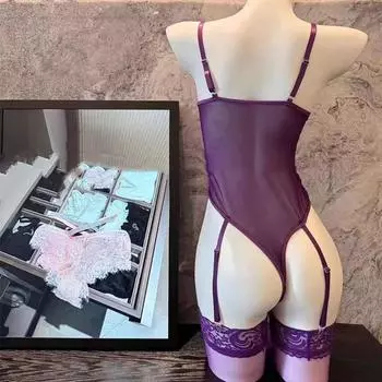 Новая одежда больших размеров, веселая черная домашняя одежда, комплект из двух предметов, модное и удобное кружевное фиолетовое корректирующее белье соблазн average size