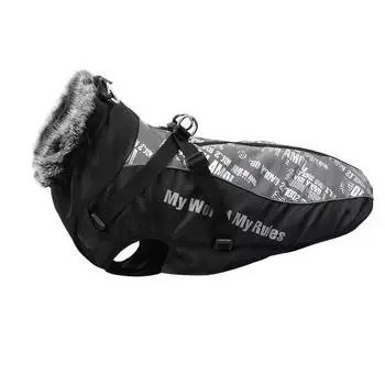 Новая одежда для домашних животных, светоотражающая и теплая хлопковая куртка для собак с меховым воротником, костюм для зарядки собак, одежда для больших собак, одежда для домашних животных XL небесно-голубой