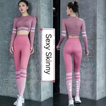 Новая одежда для йоги с длинными рукавами Netflix Explosion Professional Tight Sports Yoga Fitness S чёрный