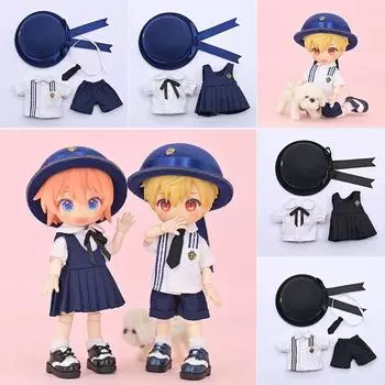Новая одежда для кукол OB11, милая школьная форма в британском стиле, платье, шляпа, комплект для UFdoll, Body9, GSC, Molly, 1/12bjd, аксессуары для кукол, игрушки