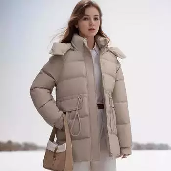 Новая одежда из хлопка большого размера, средняя и длинная, женская, с капюшоном, тонкая, модная, повседневная, с хлопковой подкладкой M