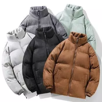 Новая одежда с хлопковой подкладкой Мужские куртки с хлопковой подкладкой Трендовая зимняя американская свободная и универсальная одежда для хлеба Модная одежда с хлопковой подкладкой Утолщенная M белый