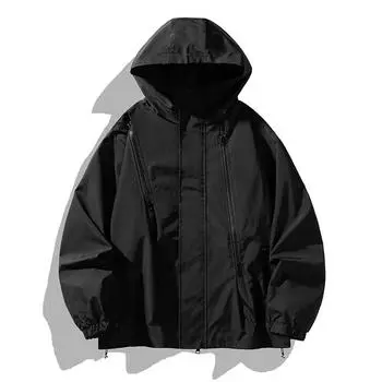 Новая одиночная одежда куртка мужская и женская пара куртка тренчкот повседневная спортивная одежда модная мужская куртка M чёрный