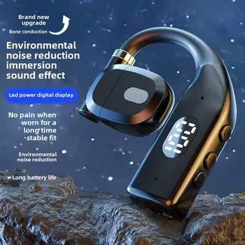 Новая одноканальная гарнитура OWS с цифровым дисплеем Bluetooth, беспроводная, с открытым шумоподавлением, с очень долгим сроком службы, которую можно носить как слева, так и справа чёрный