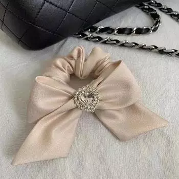 Новая однотонная атласная резинка для волос с бантом, женская, корейский стиль любви, кольца для головы, завязки, модный темперамент, элегантные аксессуары для волос для девочек