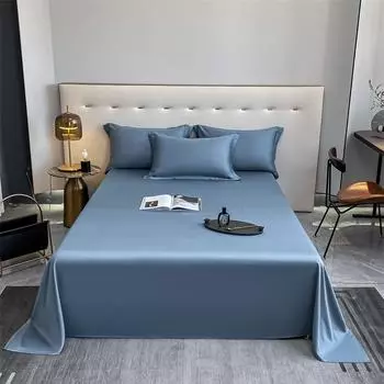 Новая однотонная хлопковая простыня с плотностью 100 нитей, плотная, полностью хлопковая, легкая, роскошная простыня для общежития, одинарный двойной комплект 1.6*2.3m