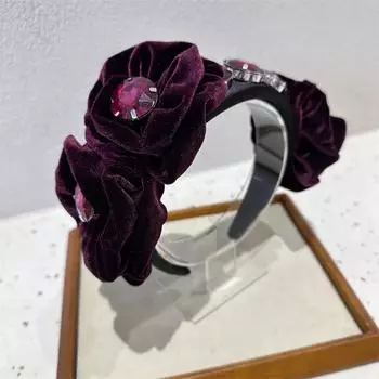 Новая однотонная имитация гирлянды, свадебная сетчатая повязка на голову, повязка на голову с цветами и завитками для девочек, аксессуары для волос для выступлений