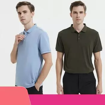 Новая однотонная мужская рубашка-поло, впитывающая пот, дышащая, быстросохнущая, мужская удобная рубашка-поло с короткими рукавами S белый
