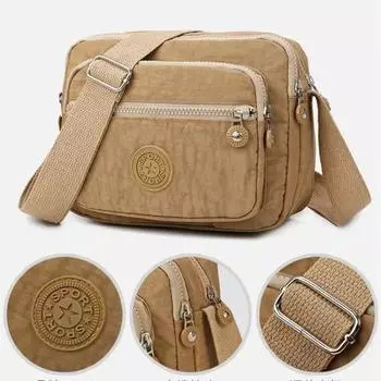 Новая однотонная нейлоновая водонепроницаемая сумка через плечо, большая вместительная портативная сумка для хранения, сумка для кассового аппарата, сумка для телефона чёрный