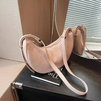 Новая однотонная полосатая сумка из полиуретана для пельменей, можно носить через плечо, модный популярный стиль, можно загружать в косметику для мобильного телефона