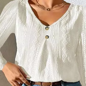 Новая однотонная повседневная модная футболка с V-образным вырезом для женщин S белый