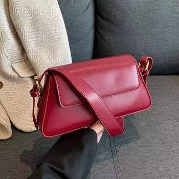 Новая однотонная сумка через плечо для женщин, модная женская сумка из искусственной кожи, простые универсальные маленькие квадратные сумки (20cm<Max Length<30cm)