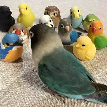 Новая оригинальная ручная игрушка-птица, милые модные украшения, пальмовая птица, сиреневая птица, черный дрозд, попугай, сова, животное, коллекционная игрушка, подарок with box