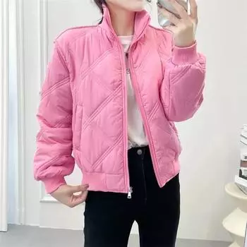 Новая осень-зима женская куртка из хлопка, фривольные парки, утолщенная теплая женская хлопковая подкладка, верхняя одежда, повседневные короткие топы S зелёный