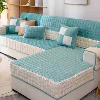 Новая осенне-зимняя бархатная подушка для дивана. Простой и нескользящий плюшевый кожаный чехол для дивана. Современный вельветовый чехол для полотенца на спинку. 45*45cm pillowcase 1pcs