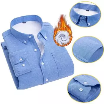 Новая осенне-зимняя деловая универсальная рубашка-куртка, мужская однотонная теплая рубашка с длинными рукавами, повседневная рубашка для активного отдыха M чёрный