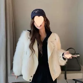 Новая осенне-зимняя классическая куртка-локомотив с утолщенным искусственным мехом, женская куртка с воротником из искусственного хлопка, легкая модная знаменитость S80-52.5 kg