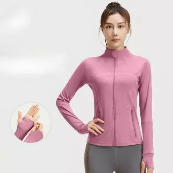 Новая осенне-зимняя куртка для фитнеса, дышащая, эластичная, с карманами, для бега, занятий спортом и йоги S слоновая кость