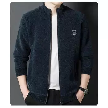 Новая осенне-зимняя куртка Ferret Plus Velvet для мужчин, модная и повседневная верхняя одежда, утолщенный и теплый вязаный кардиган Dad Knitted Cardigan для мужчин M