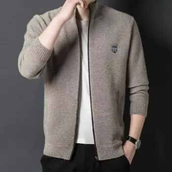 Новая осенне-зимняя куртка Ferret Plus Velvet для мужчин, модная и повседневная верхняя одежда, утолщенный и теплый вязаный кардиган Dad Knitted Cardigan для мужчин M