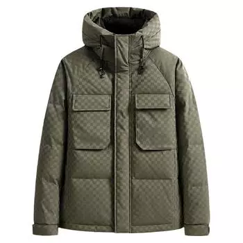 Новая осенне-зимняя куртка-пуховик мужская короткая с принтом модная куртка-пуховик теплая повседневная молодежная куртка-пуховик в северном стиле M