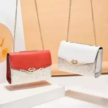 Новая осенне-зимняя маленькая квадратная сумка со свежим небольшим ароматом, модная сумка на одно плечо через цепочку .