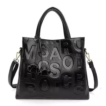 Новая осенне-зимняя модная сумка из коровьей кожи большой вместимости для женщин, сумка через плечо на одно плечо