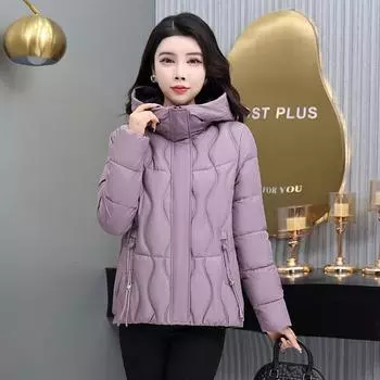 Новая осенне-зимняя модная утолщенная одежда для пожилых людей больших размеров XL фиолетовый