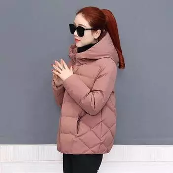 Новая осенне-зимняя модная увеличенная куртка с капюшоном, свободная тонкая хлопковая куртка M красный
