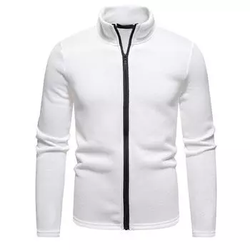 Новая осенне-зимняя мужская кардиган-толстовка на молнии, мужская водолазка, повседневная толстовка S