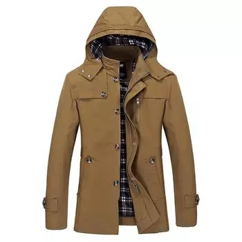 Новая осенне-зимняя мужская куртка из чистого хлопка, стираная, средней длины, большого размера, повседневная ветровка XS