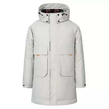 Новая осенне-зимняя мужская толстая куртка на белом утином пуху для мужчин и женщин, одинаковая модная повседневная куртка-пуховик для пар S чёрный