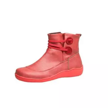 Новая осенне-зимняя обувь, ботинки в стиле британского ветра, ретро-сапоги высокого качества из искусственной кожи, непромокаемые теплые женские ботинки Mujer Botas 35