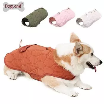 Новая осенне-зимняя одежда для домашних животных, утепленное хлопковое пальто для собак, уличное пальто для больших щенков, клетчатое хлопковое пальто, товары для животных S