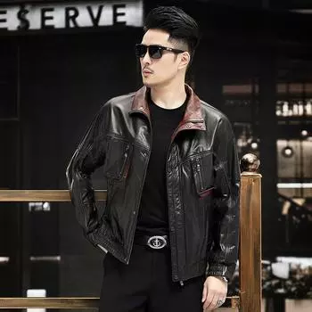Новая осенне-зимняя одежда из натуральной кожи, мужская одежда из вощеной коровьей кожи, свободная молодежная мужская одежда для охоты, короткая кожаная куртка M
