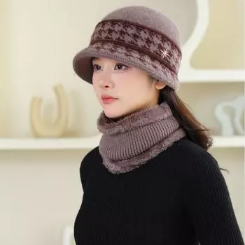 Новая осенне-зимняя шапка для улицы из утолщенного бархата, вязаная термошапка, утепленная шапка из шерсти матери average size