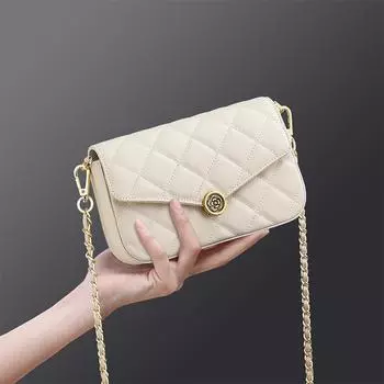 Новая осенне-зимняя сумка через плечо из натуральной кожи женская сумка подарок на день рождения маленькая квадратная сумка сумка на цепочке