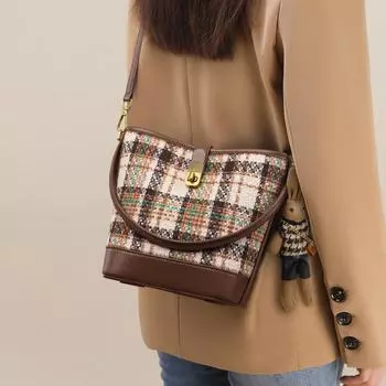 Новая осенне-зимняя сумка-ведро, сумка через плечо, высококачественная ручная сумка для поездок на работу на одно плечо