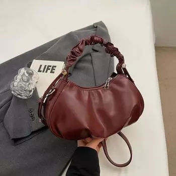 Новая осенне-зимняя универсальная сумка через плечо из искусственной кожи на молнии, модная, большая вместимость, плиссированная, легкая, роскошная сумка через плечо