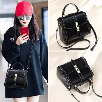 Новая осенне-зимняя универсальная сумка Ins из натуральной кожи, простая сумка через плечо из вощеной кожи с пропиткой маслом, модная