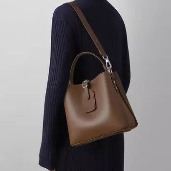 Новая осенне-зимняя универсальная сумка-ведро, высококачественная сумка через плечо большой вместимости, сумка через плечо из натуральной кожи