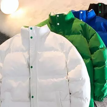 Новая осенне-зимняя вставка из воротника-стойки с цветной хлопковой подкладкой мужская куртка свободного покроя из хлопка бренда Tide с хлопковой подкладкой M