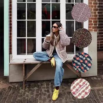 Новая осенне-зимняя женская куртка на хлопковой подкладке с принтом S