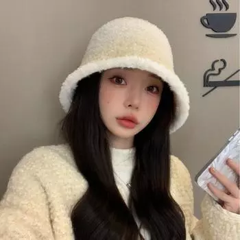 Новая осенне-зимняя женская мода постепенное изменение цвета имитация ягненка допамин теплая шапка тазик шляпа осень-зима панама average size черный серый