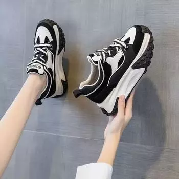 Новая осенне-зимняя женская обувь универсальная повседневная спортивная обувь на платформе обувь Forrest Gump Ins Tide 35 чёрный