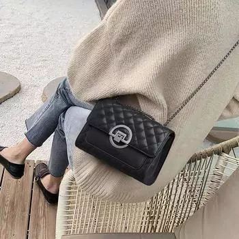Новая осенне-зимняя женская сумка через плечо, высококачественная текстура, универсальная сумка-цепочка, модная сумка через плечо, маленькая квадратная сумка